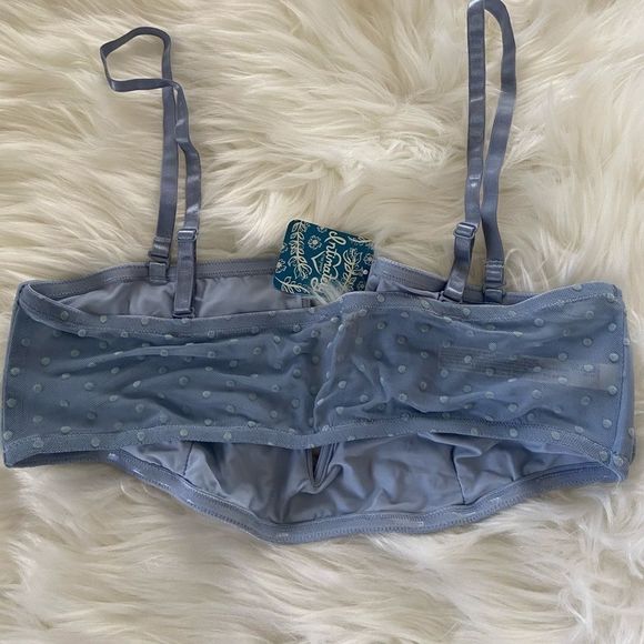 Free People Sierra Mesh Swiss Dot Bandeau Blue Color NWT Size Small - Picture 7 of 7